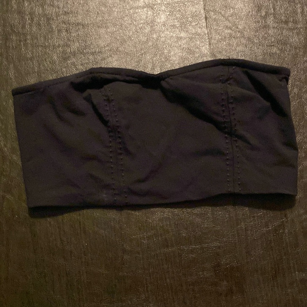Black strapless bustier